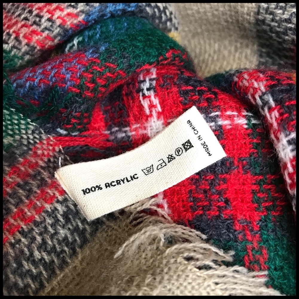 Classic BLANKET SCARF Tartan Plaid Oversized Shawl - Picture 8 of 8
